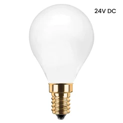 SEGULA LED-pisaralamppu 24V DC E14 3W 922 opaali himmennettävä