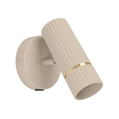 Seinäkohdevalaisin Caminia, beige, pituus 16 cm, metalli, GU10