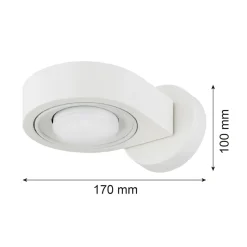Seinäkohdevalaisin Lili, kermanvärinen, Ø 14 cm, GX53