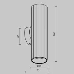 Seinälamppu Calipso, musta, korkeus 20 cm, metalli, 2xGU10 ylös/alas