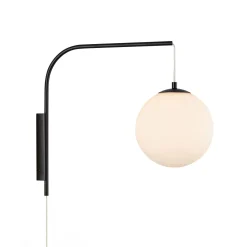 Seinälamppu Dione, musta/valkoinen, korkeus 40 cm, pistoke