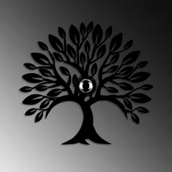 Seinälamppu Heart Tree V2, musta, metalli, pistoke, kytkin