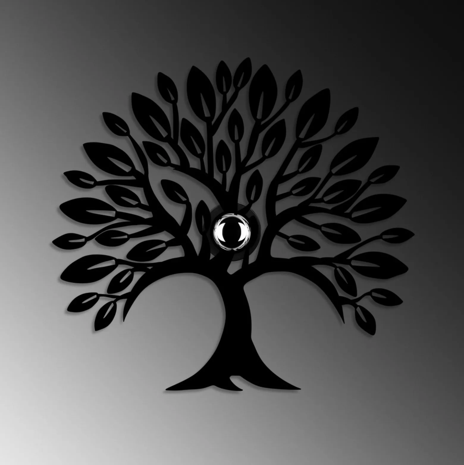 Seinälamppu Heart Tree V2, musta, metalli, pistoke, kytkin
