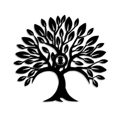 Seinälamppu Heart Tree V2, musta, metalli, pistoke, kytkin