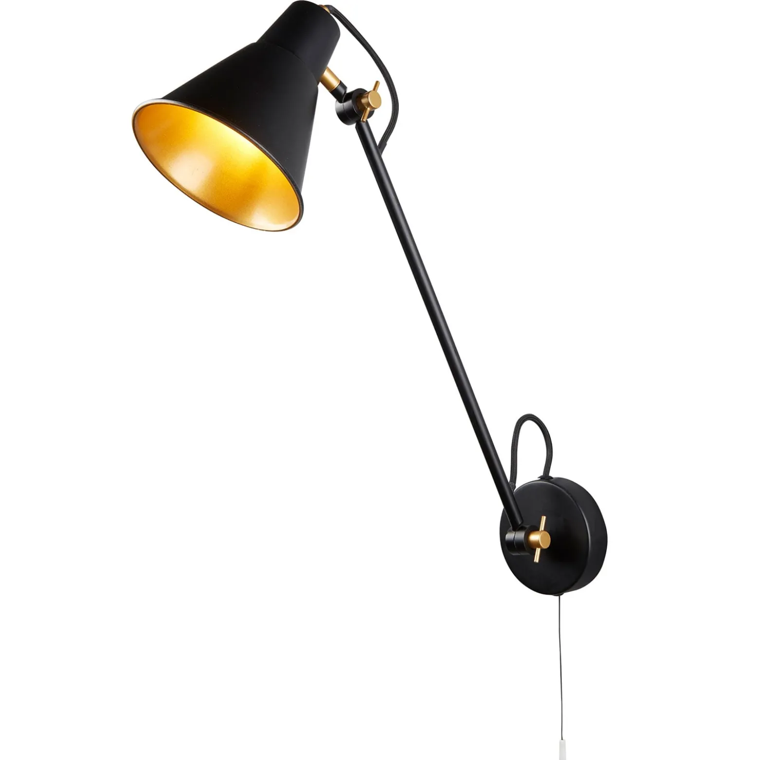 Seinälamppu 6302 metallista, musta-kulta