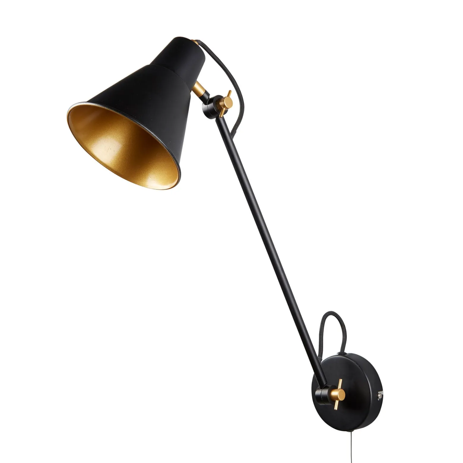 Seinälamppu 6302 metallista, musta-kulta