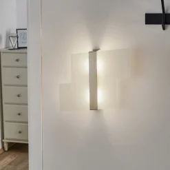 Seinälamppu Shifted, kaksi lasiosaa, kromattu