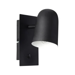 Seinävalaisin Ayr, musta mattamusta, korkeus 20 cm, metallia