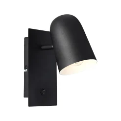 Seinävalaisin Ayr, musta mattamusta, korkeus 20 cm, metallia