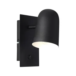Seinävalaisin Ayr, musta mattamusta, korkeus 20 cm, metallia