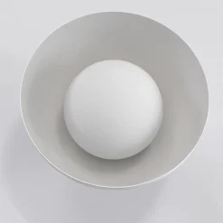 Seinävalaisin Bibi K1, harmaa, teräs/lasi, Ø 18 cm