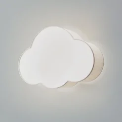 Seinävalaisin Cloud, beige, 43 cm leveä, tekstiili, pilvi, E27