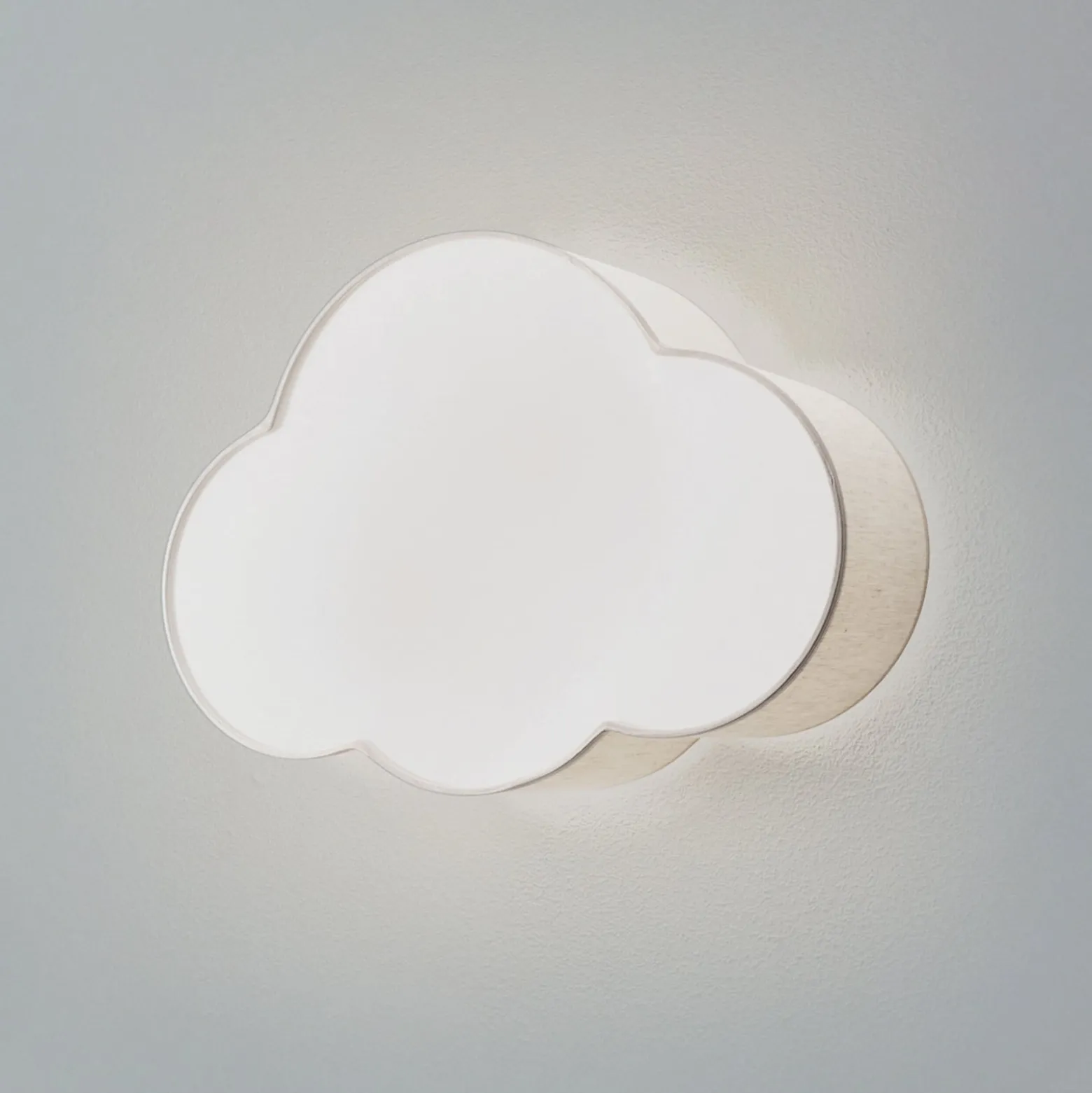 Seinävalaisin Cloud, beige, 43 cm leveä, tekstiili, pilvi, E27