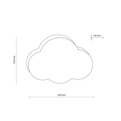 Seinävalaisin Cloud, beige, 43 cm leveä, tekstiili, pilvi, E27