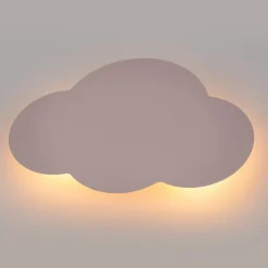 Seinävalaisin Cloud, vaaleanpunainen, 38 cm leveä, metalli, pilvi, G9