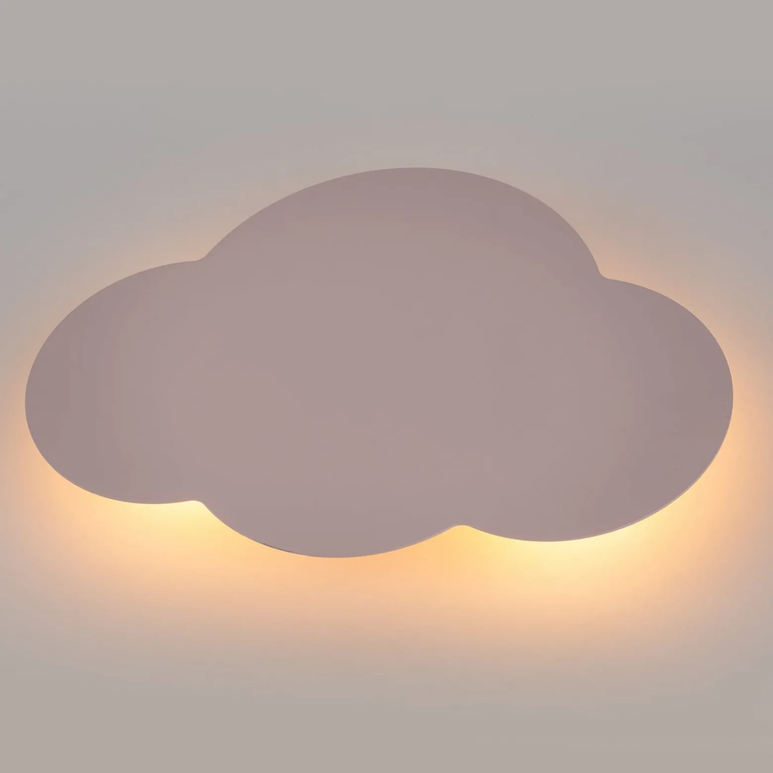 Seinävalaisin Cloud, vaaleanpunainen, 38 cm leveä, metalli, pilvi, G9