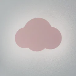 Seinävalaisin Cloud, vaaleanpunainen, 38 cm leveä, metalli, pilvi, G9