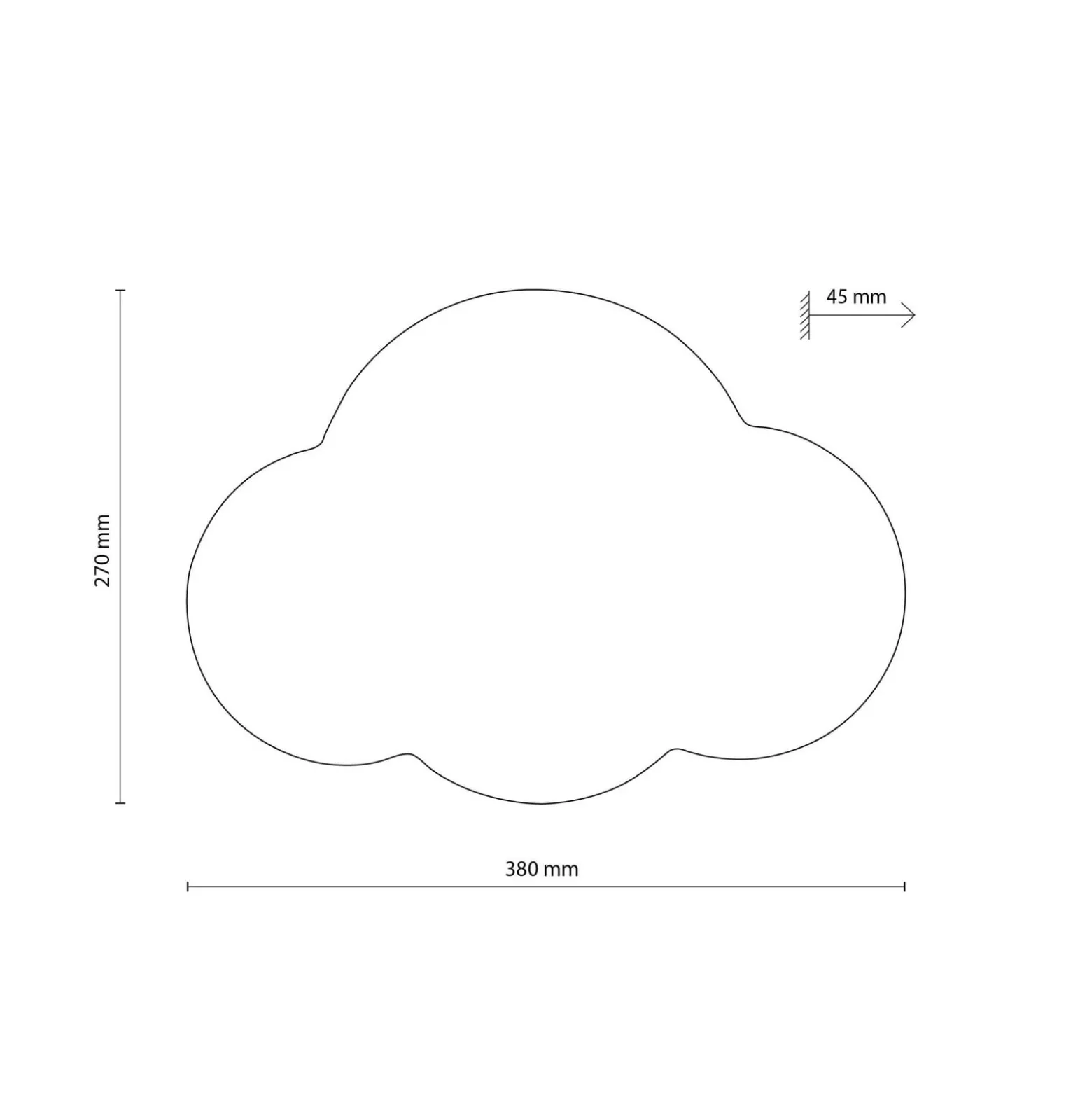 Seinävalaisin Cloud, vaaleanpunainen, 38 cm leveä, metalli, pilvi, G9