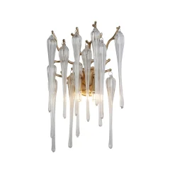 Seinävalaisin Heritage, leveys 25 cm, kullanvärinen/kirkas, lasi