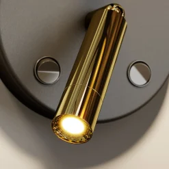Seinävalaisin Hilton musta/kulta LED-lukuvalolla