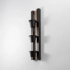 Seinävalaisin Hylly, musta/puunvärinen teräspuu, 90cm korkea