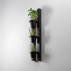 Seinävalaisin Hylly, musta/puunvärinen teräspuu, 90cm korkea