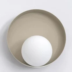 Seinävalaisin Kido K1, beige, teräs/lasi, Ø 20 cm