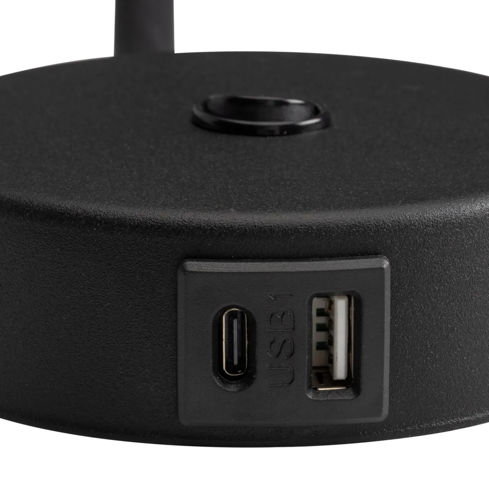 Seinävalaisin Lagos USB, musta/kulta, 27 cm, lukulamppu, G9