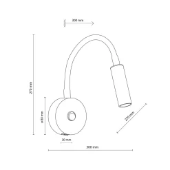 Seinävalaisin Lagos USB, musta/kulta, 27 cm, lukulamppu, G9