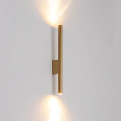 Seinävalaisin Laser, kultainen, metalli, korkeus 40 cm, G9