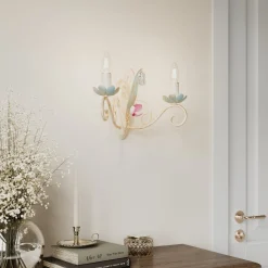 Seinävalaisin Luce kattokruununa, 2-lamppuinen