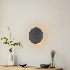 Seinävalaisin Lunia New, musta, Ø 20 cm