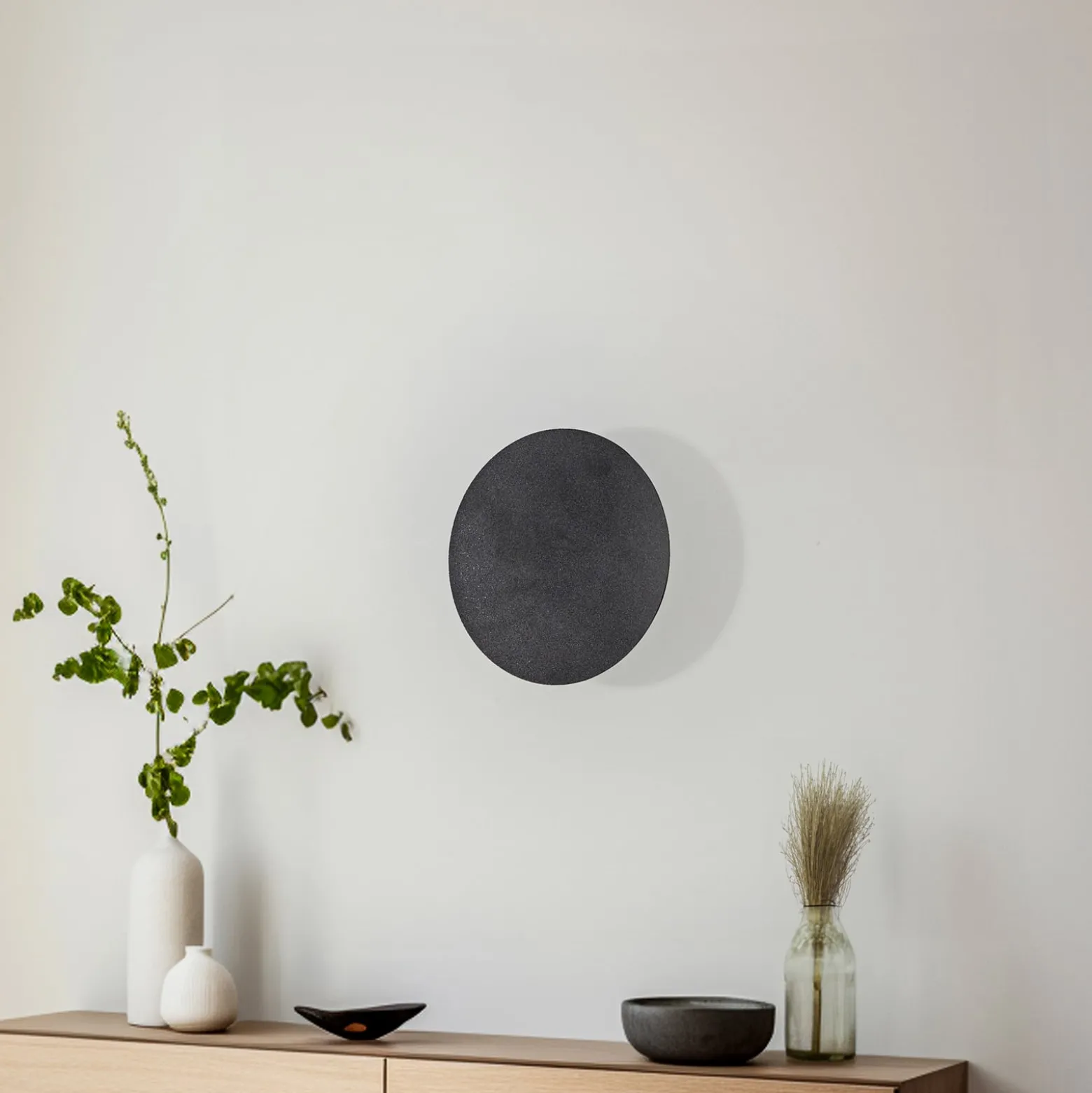 Seinävalaisin Lunia New, musta, Ø 20 cm