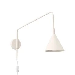 Seinävalaisin LYS, beige, Ø 14 cm, metalli, pistoke, E14