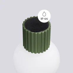 Seinävalaisin ORBI, oliivinvihreä, lasi/metalli, Ø 12 cm, IP44, G9