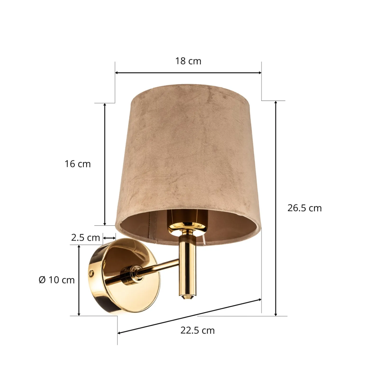 Seinävalaisin Polo, beige/tumma messinki