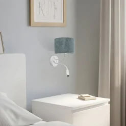 Seinävalaisin Roller, Cord minttu, valkoinen, lukuvalolla