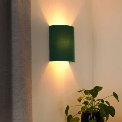 Seinävalaisin Semi Circle, sametti, tummanvihreä, E27