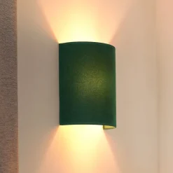 Seinävalaisin Semi Circle, sametti, tummanvihreä, E27