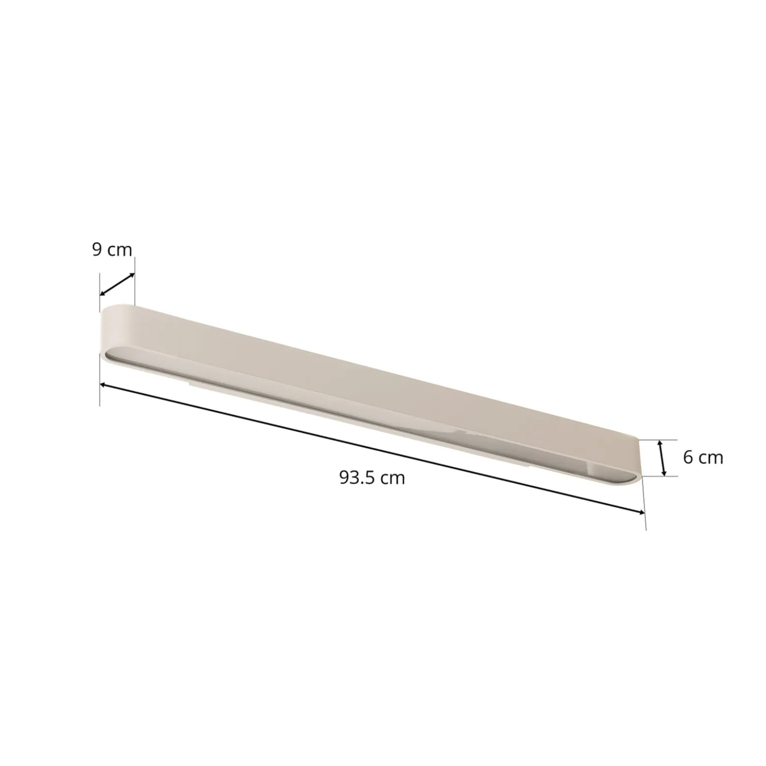 Seinävalaisin Soft, leveys 90 cm, valkoinen, alumiini, G13
