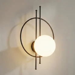 Seinävalaisin Vintoise, musta, lasi/metalli, korkeus 55 cm