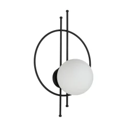 Seinävalaisin Vintoise, musta, lasi/metalli, korkeus 55 cm