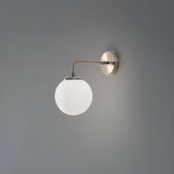 Seinävalaisin Viran, antiikkikulta, lasi, korkeus 25 cm, E14