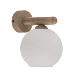 Seinävalaisin Virlo, puu, opaali-lasi, korkeus 20 cm, E14