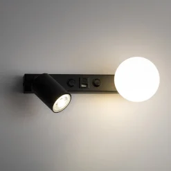 Seinävalaisin Vox, musta, lasi, leveys 35 cm, USB
