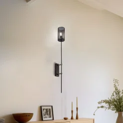 Seinävalaisin Wall, titaaninvärinen, korkeus 100 cm, teräs