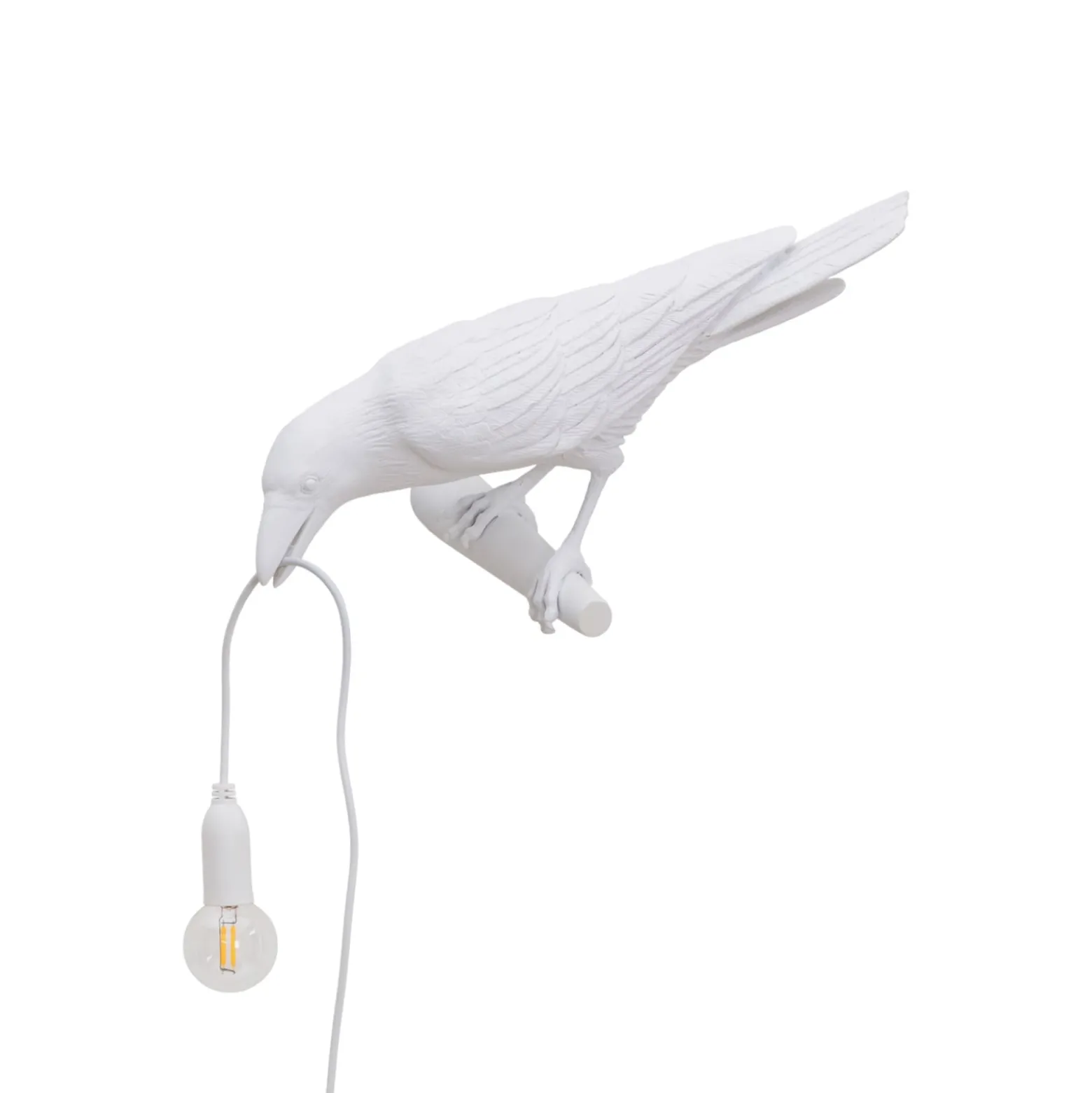 SELETTI Bird Lamp LED-koristeellinen seinävalaisin, vasen, valkoinen