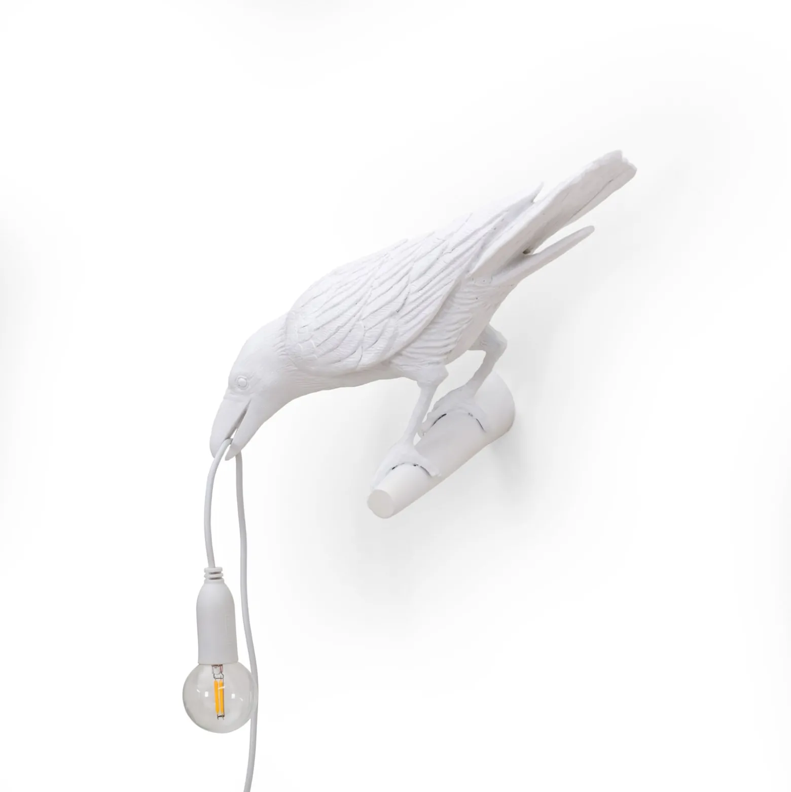 SELETTI Bird Lamp LED-koristeellinen seinävalaisin, vasen, valkoinen