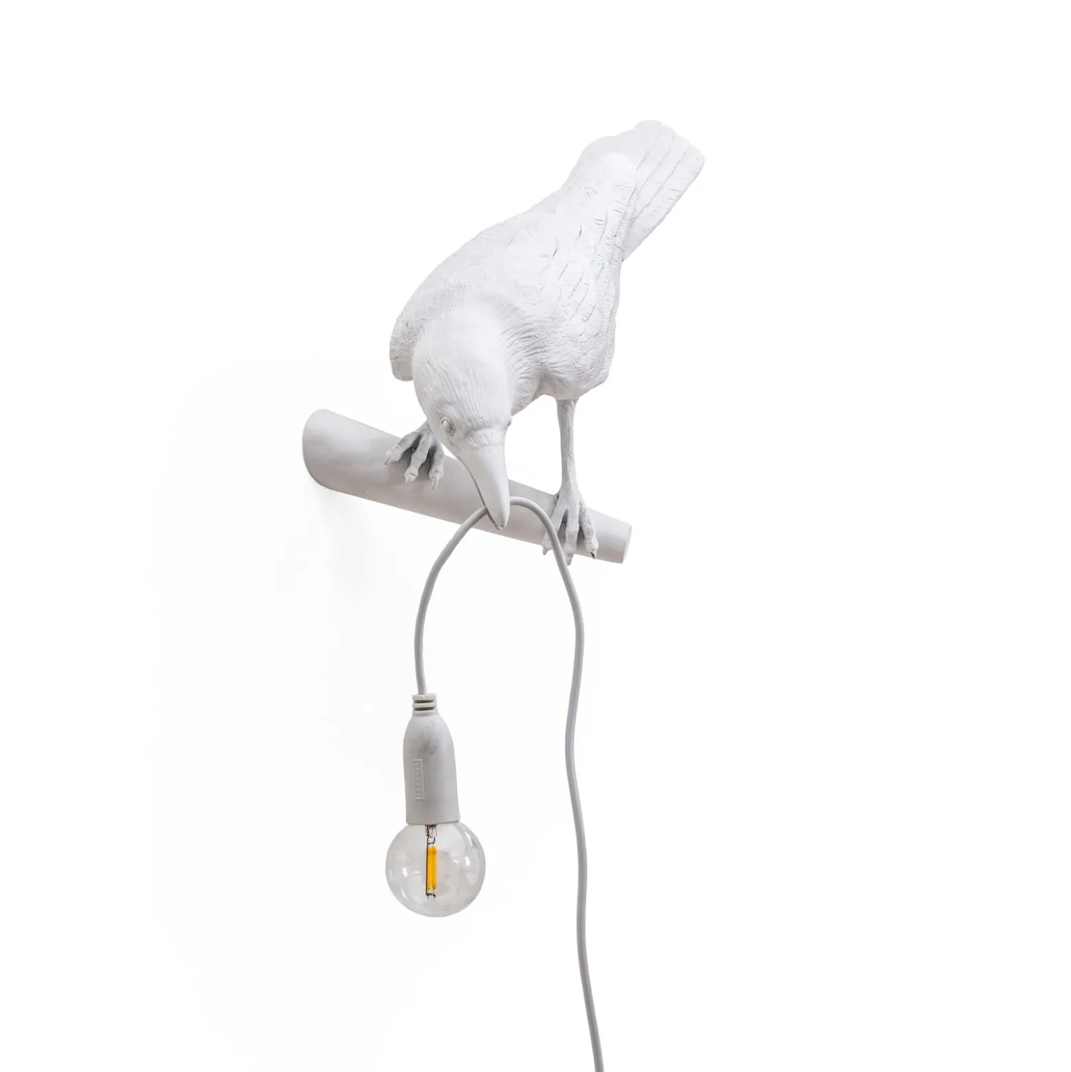 SELETTI Bird Lamp LED-koristeellinen seinävalaisin, vasen, valkoinen
