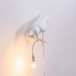 SELETTI Bird Lamp LED-koristeellinen seinävalaisin, vasen, valkoinen